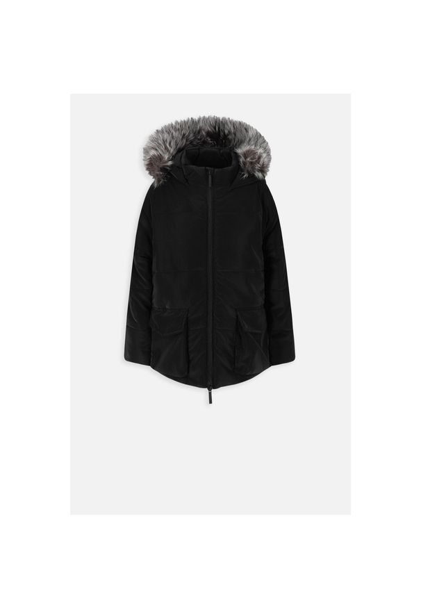 Kurtka zimowa turystyczna dziewczęca Lemon Explore ZL3 czarna. Typ kołnierza: kołnierzyk stójkowy. Kolor: czarny. Materiał: poliester. Sezon: zima. Sport: turystyka piesza