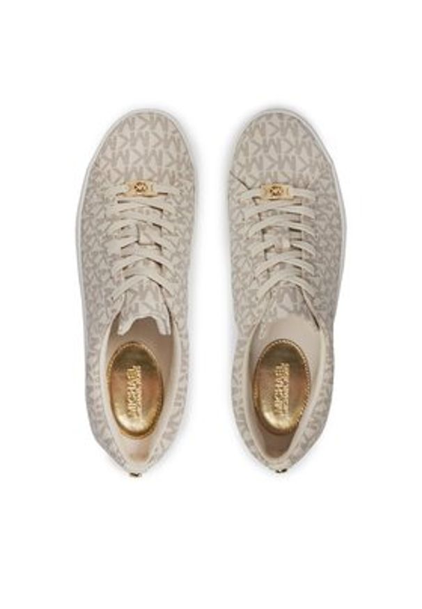 MICHAEL Michael Kors Sneakersy Keaton Lace Up 43R4KTFS1B Écru. Kolor: beżowy. Materiał: skóra
