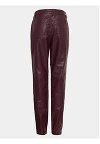 ICHI Spodnie z imitacji skóry 20117678 Bordowy Regular Fit. Kolor: czerwony. Materiał: skóra #8