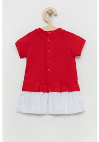 BIRBA&TRYBEYOND - Birba&Trybeyond sukienka dziecięca kolor czerwony mini prosta. Okazja: na co dzień. Kolor: czerwony. Materiał: materiał. Długość rękawa: krótki rękaw. Typ sukienki: proste. Styl: casual. Długość: mini