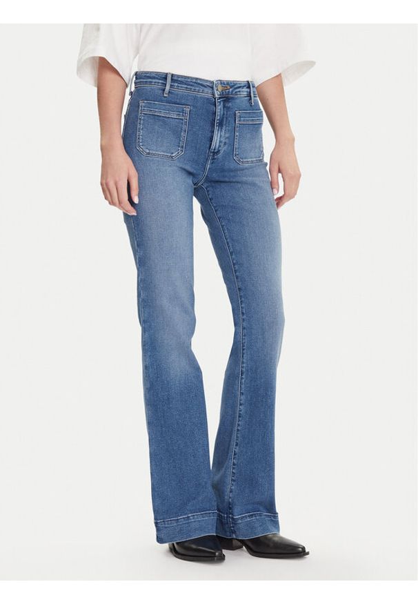 Wrangler Jeansy 112332419 Niebieski Flare Fit. Kolor: niebieski