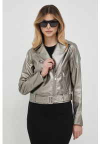Guess ramoneska damska kolor srebrny przejściowa. Okazja: na co dzień. Kolor: srebrny. Styl: casual, klasyczny #1