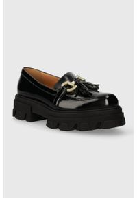 Charles Footwear mokasyny skórzane Zulia damskie kolor czarny na platformie Zulia.Loafer.Black. Kolor: czarny. Materiał: skóra. Obcas: na platformie #4