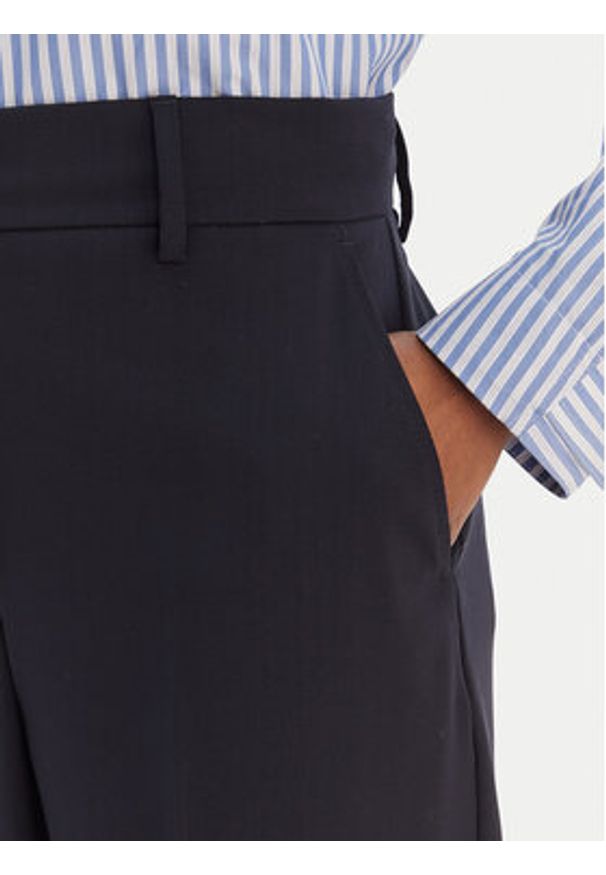 Weekend Max Mara Spodnie palazzo Visivo 2615131041 Granatowy Relaxed Fit. Kolor: niebieski. Materiał: wełna