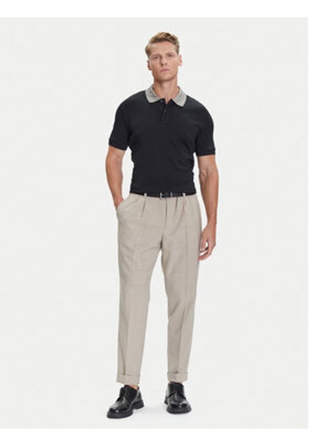 BOSS Spodnie materiałowe C-Perin-DPL 50545822 Beżowy Tapered Fit. Kolor: beżowy. Materiał: wełna