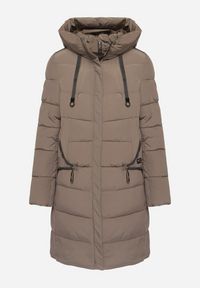 Born2be - Zielona Pikowana Kurtka z Kapturem i Wysokim Kołnierzem Avalentura. Okazja: na co dzień, na spacer. Typ kołnierza: kaptur. Kolor: zielony. Materiał: jeans. Sezon: zima. Styl: casual, klasyczny #7
