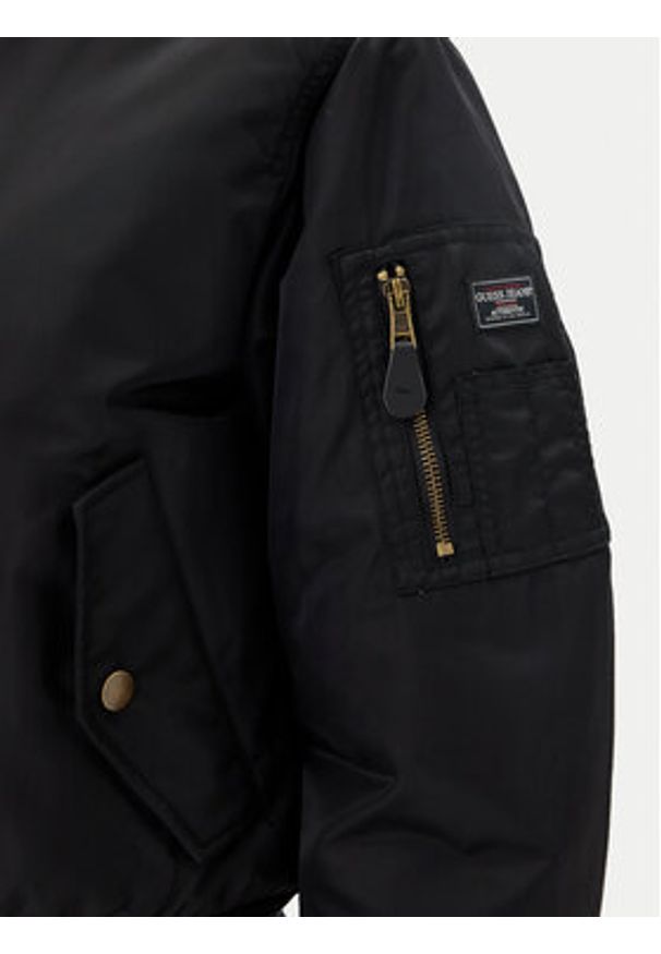 Guess Jeans Kurtka bomber W5RL81 WHAA2 Czarny Regular Fit. Kolor: czarny. Materiał: syntetyk