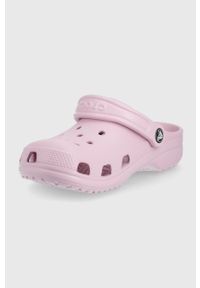 Crocs klapki dziecięce kolor różowy. Nosek buta: okrągły. Kolor: różowy. Materiał: materiał, guma. Wzór: gładki #4