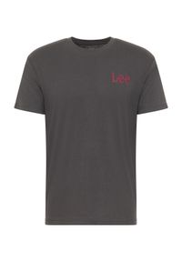 Lee - LEE MEDIUM WOBBLY TEE MĘSKA KOSZULKA T-SHIRT LOGO WASHED BLACK LL04FQON