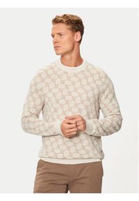 JOOP! Sweter 17 JK-13Ravon 30040088 Beżowy Modern Fit. Kolor: beżowy. Materiał: bawełna