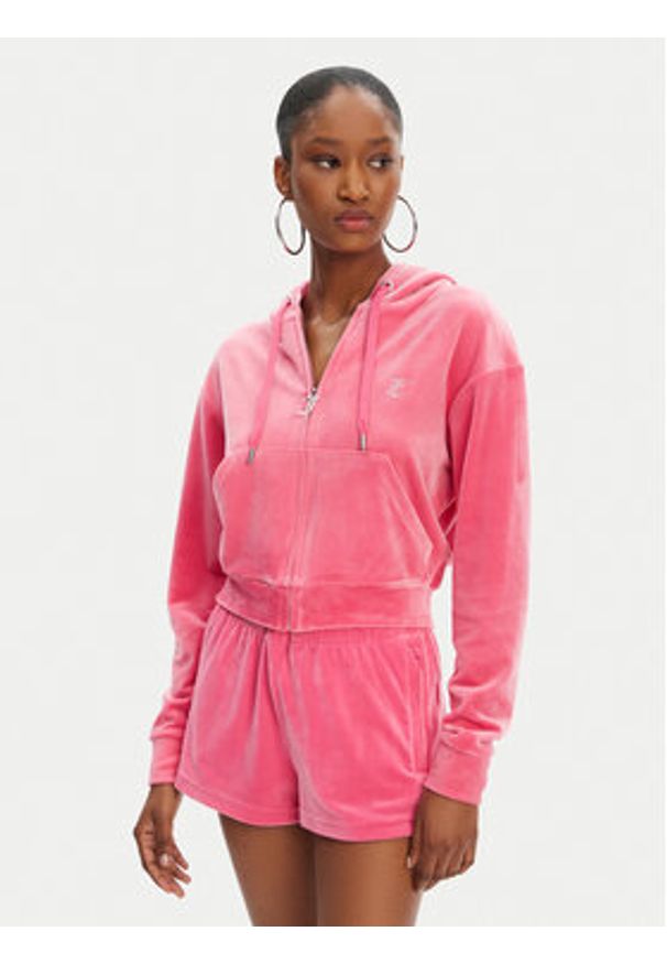 Juicy Couture Bluza Iccle JCWAS125308 Różowy Loose Fit. Kolor: różowy. Materiał: syntetyk