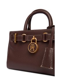 TOMMY HILFIGER - Tommy Hilfiger Torebka American Icon Micro Tote Leather AW0AW18167 Brązowy. Kolor: brązowy. Materiał: skórzane #4
