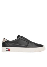 Tommy Jeans Sneakersy Vulcanized Ess EM0EM01106 Czarny. Kolor: czarny. Materiał: skóra