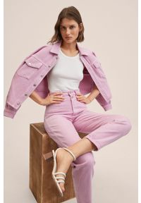 mango - Mango jeansy Aimee damskie high waist. Stan: podwyższony. Kolor: różowy #5