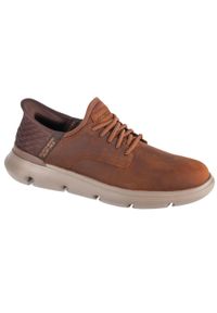 skechers - Buty do chodzenia męskie Skechers Garza Gervin Dark Brown. Zapięcie: sznurówki. Kolor: brązowy. Materiał: materiał. Szerokość cholewki: normalna. Sport: turystyka piesza #1