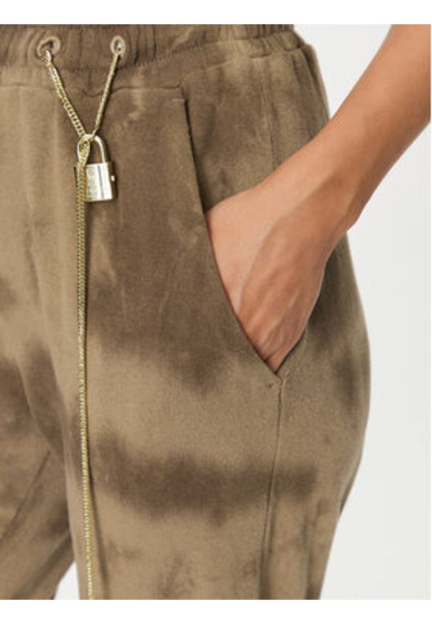 Pinko Spodnie dresowe UNIQUENESS Colorare 1Q10AW 8641 Brązowy Regular Fit. Kolor: brązowy. Materiał: dresówka, bawełna