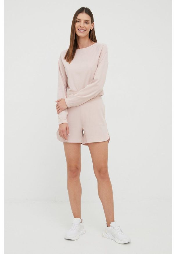 Only Play bluza damska kolor różowy gładka. Kolor: różowy. Długość rękawa: długi rękaw. Długość: długie. Wzór: gładki