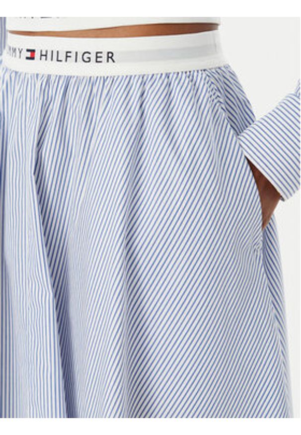 TOMMY HILFIGER - Tommy Hilfiger Spódnica midi WW0WW48936 Niebieski A-Line Fit. Kolor: niebieski. Materiał: bawełna