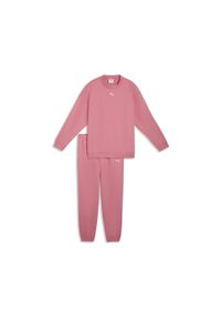Puma - Młodzieżowy dres Loungewear o kroju oversize PUMA. Okazja: na uczelnię. Kolor: różowy. Materiał: dresówka. Styl: młodzieżowy #1