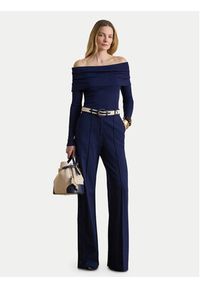 Lauren Ralph Lauren - LAUREN RALPH LAUREN Spodnie materiałowe 200P09084001 Granatowy Wide Leg. Kolor: niebieski. Materiał: wiskoza #2