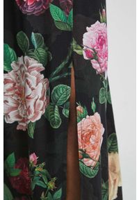 medicine - Medicine spódnica kolor czarny maxi rozkloszowana. Kolor: czarny. Materiał: tkanina #4