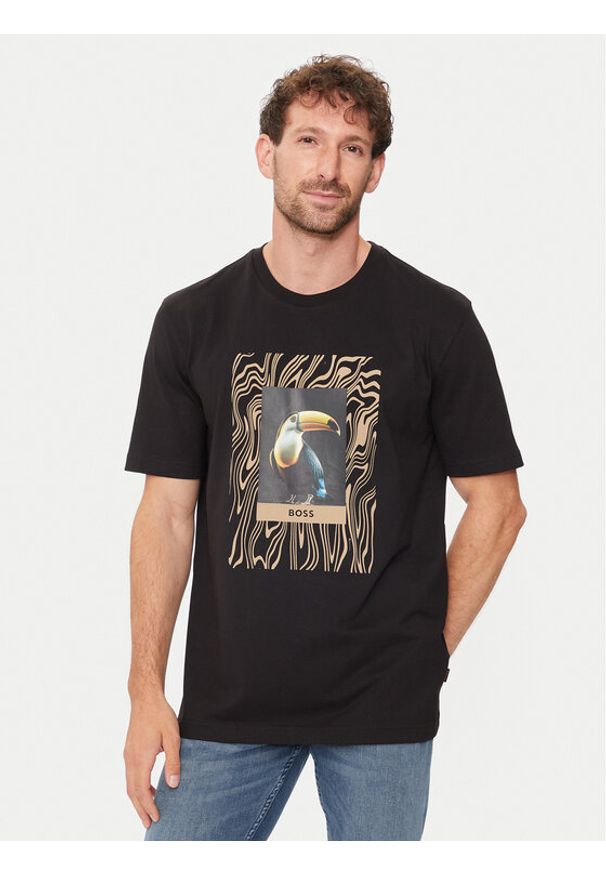 BOSS - Boss T-Shirt Te_Tucan 50516012 Czarny Regular Fit. Kolor: czarny. Materiał: bawełna