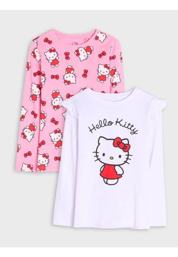 Sinsay - Koszulka z długimi rękawami Hello Kitty - wielobarwny. Materiał: bawełna. Długość rękawa: długi rękaw. Długość: długie. Wzór: motyw z bajki