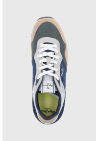 Pepe Jeans buty london one serie m kolor granatowy. Nosek buta: okrągły. Zapięcie: sznurówki. Kolor: niebieski. Materiał: guma. Obcas: na obcasie. Wysokość obcasa: niski