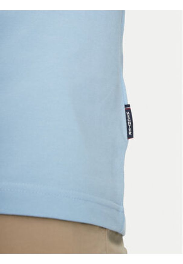 Hechter Paris Polo Pique H-Eco 74004 151902 Błękitny Regular Fit. Typ kołnierza: polo. Kolor: niebieski. Materiał: bawełna