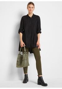 bonprix - Bluzka z dłuższym tyłem. Kolor: czarny. Materiał: wiskoza. Długość: długie #2