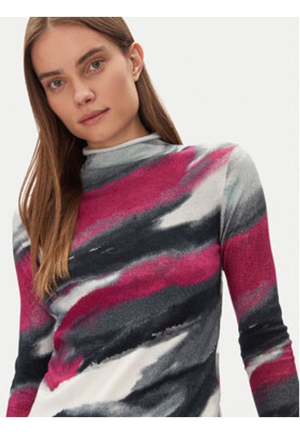 DKNY Golf P4JSAT89 Kolorowy Regular Fit. Typ kołnierza: golf. Materiał: bawełna. Wzór: kolorowy