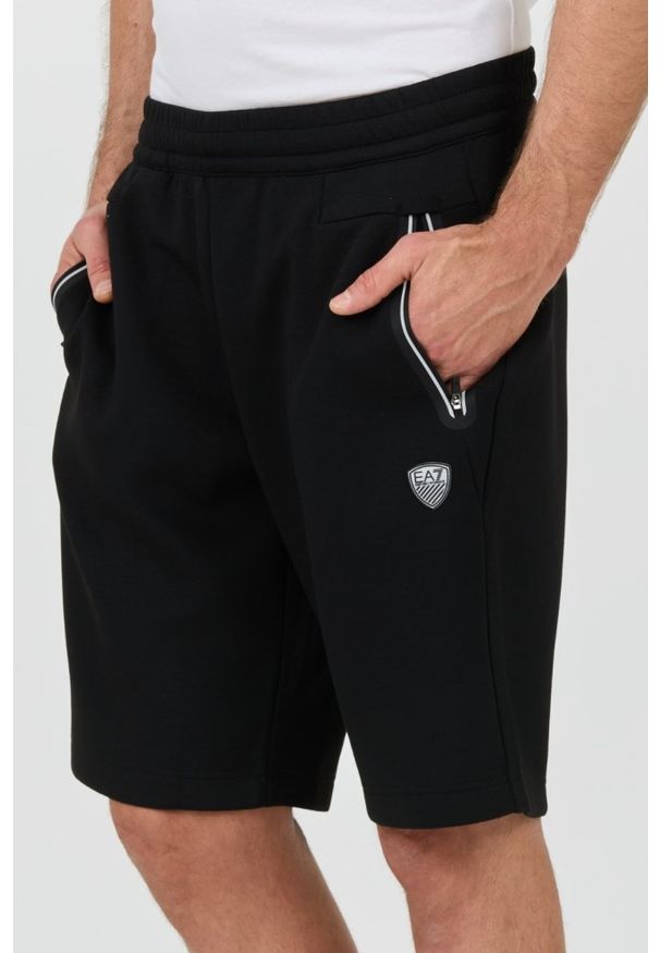 EA7 Emporio Armani - EA7 Czarne męskie spodenki, Rozmiar L. Kolor: czarny