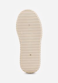 Born2be - Beżowe Sneakersy VICES na Żłobionej Podeszwie Zdobione Elegancką Aplikacją Lunatea. Okazja: na co dzień. Kolor: beżowy. Materiał: jeans. Wzór: aplikacja #4