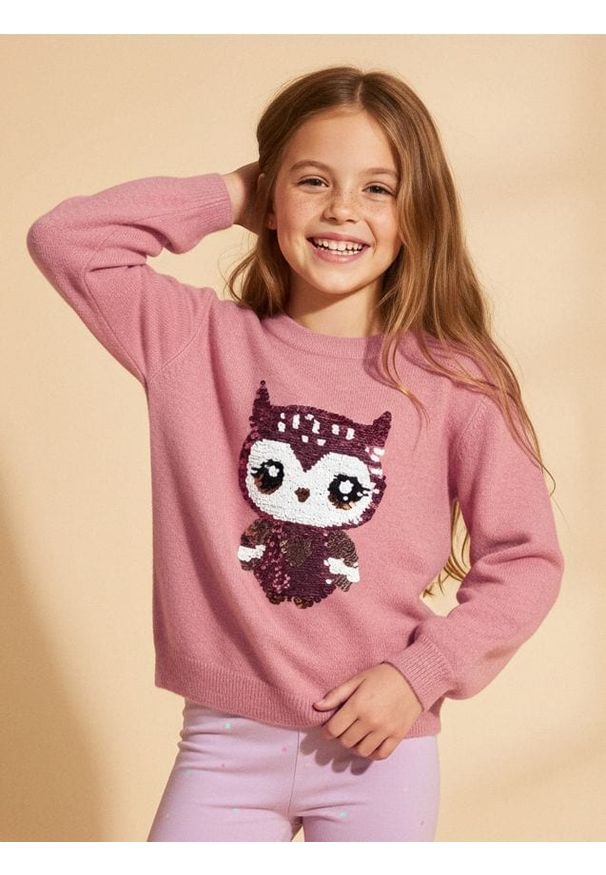 Sinsay - Sweter z cekinami - różowy. Kolor: różowy