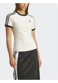 Adidas - adidas T-Shirt 3-Stripes IR8104 Biały Slim Fit. Kolor: biały. Materiał: bawełna #7