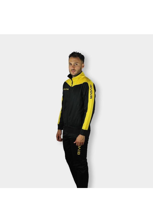 Givova Tuta Roma Triacetato - Dres treningowy 5XS. Kolor: wielokolorowy, żółty, czarny. Materiał: dresówka. Sport: piłka nożna, fitness