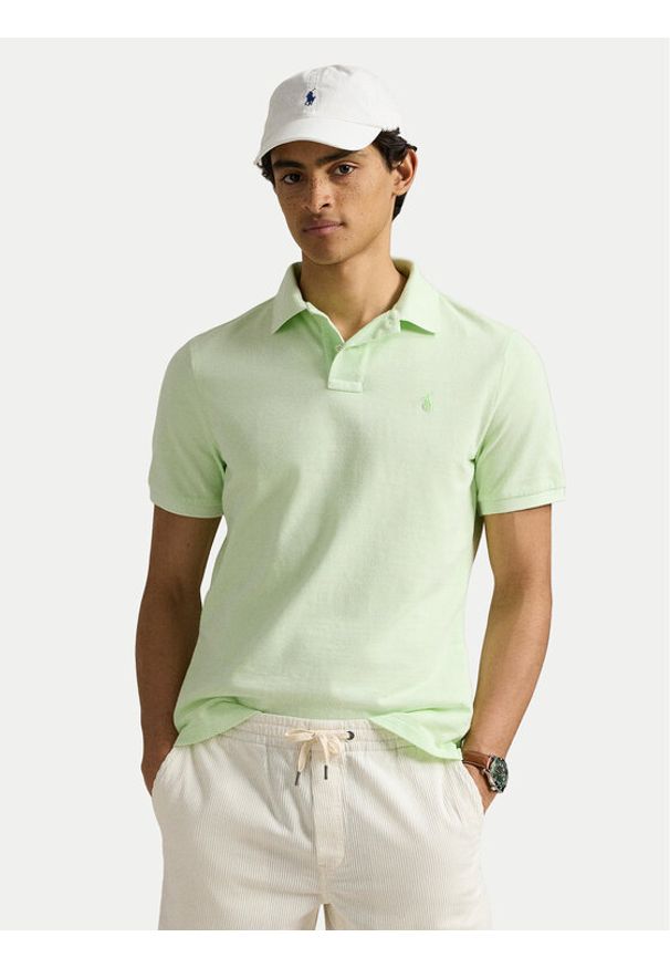 Polo Ralph Lauren Polo 710969626001 Zielony Custom Slim Fit. Typ kołnierza: polo. Kolor: zielony. Materiał: bawełna