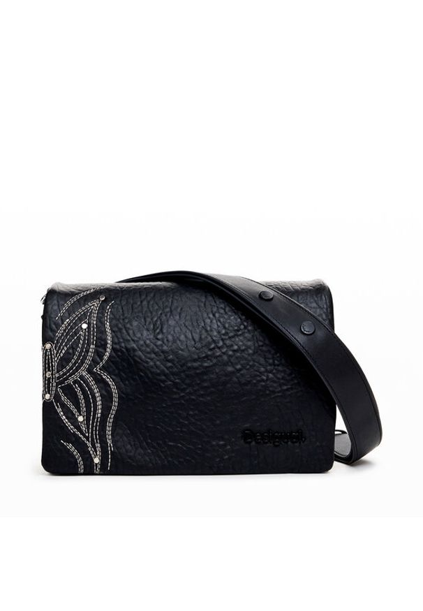 Desigual Torebka 25SAXP84 Czarny. Kolor: czarny. Materiał: skórzane