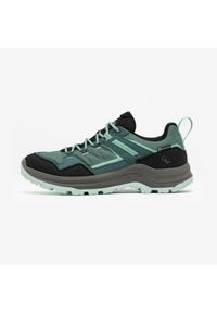 quechua - Buty turystyczne damskie Quechua MH100 wodoodporne. Kolor: wielokolorowy, czarny, zielony. Materiał: syntetyk