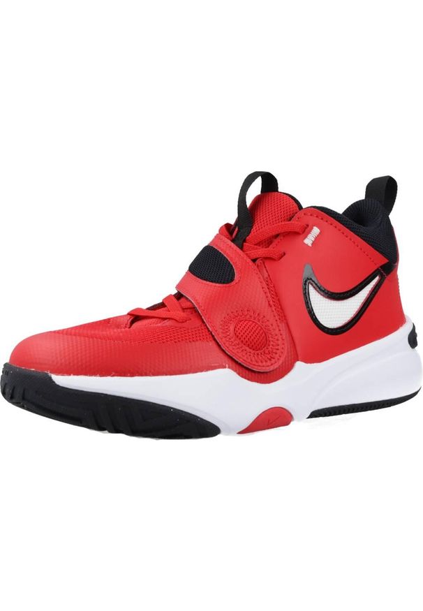 Buty koszykarskie dla dzieci Nike Team Hustle D 11 Jr. Zapięcie: rzepy. Kolor: czerwony. Materiał: materiał, syntetyk. Szerokość cholewki: normalna