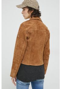 Superdry ramoneska zamszowa damska kolor brązowy przejściowa. Okazja: na co dzień. Kolor: brązowy. Materiał: zamsz. Styl: casual, klasyczny #2