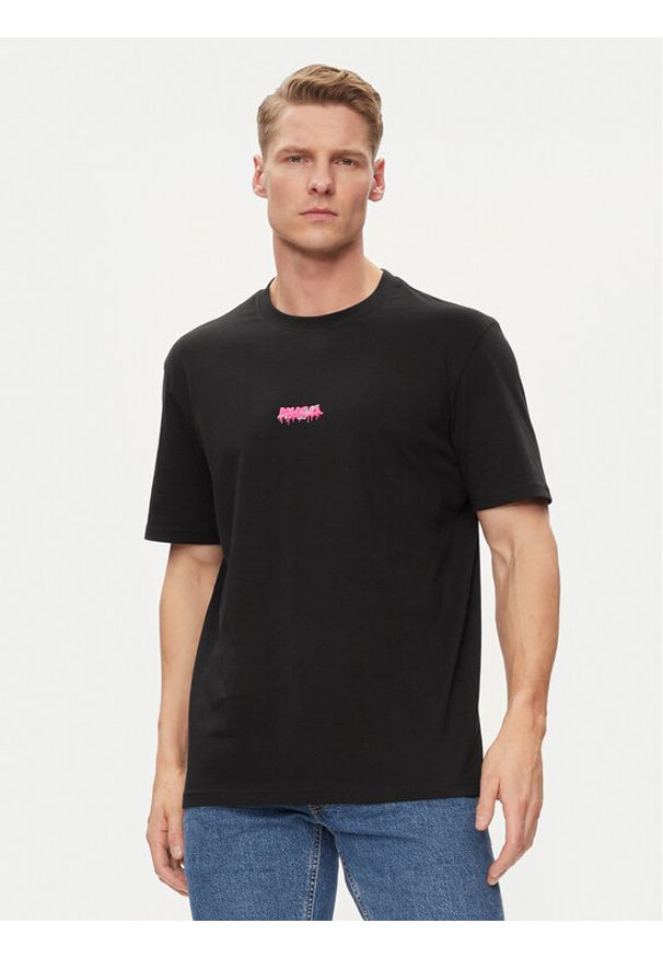 Hugo T-Shirt Dindion 50509966 Czarny Relaxed Fit. Kolor: czarny. Materiał: bawełna