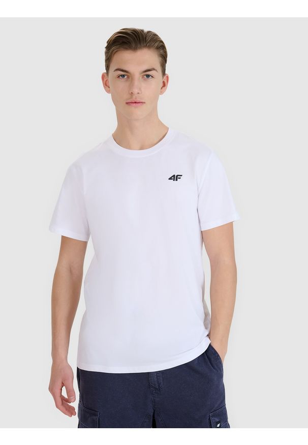 4f - 4F T-shirt regular gładki męski (2-pack) - multikolor L. Okazja: na co dzień. Kolor: wielokolorowy. Materiał: dzianina, bawełna, jersey. Długość rękawa: krótki rękaw. Długość: krótkie. Wzór: gładki. Styl: klasyczny, sportowy, casual