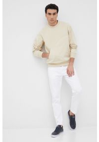 Liu Jo bluza M122P203CIRCLECREW męska kolor beżowy z nadrukiem. Kolor: beżowy. Wzór: nadruk #3