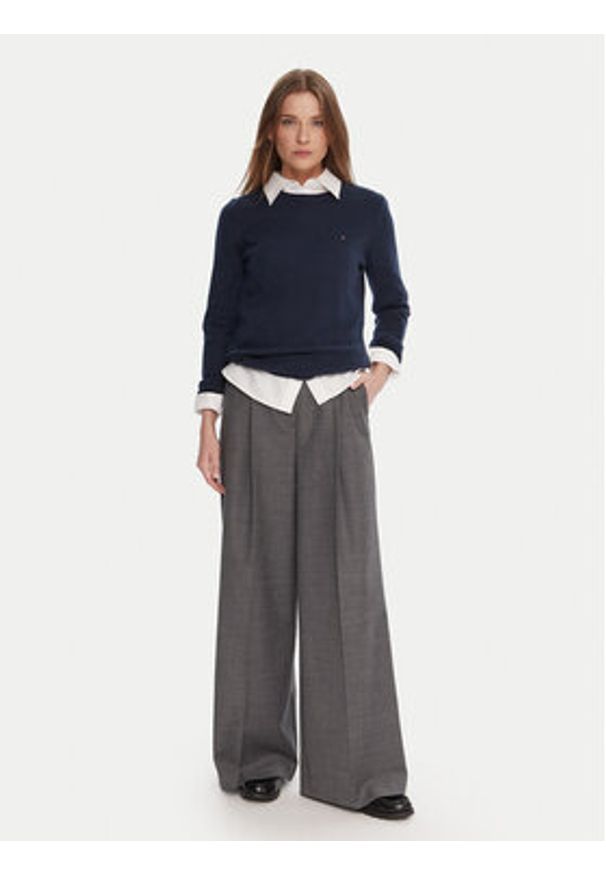 TOMMY HILFIGER - Tommy Hilfiger Sweter WW0WW40264 Granatowy Regular Fit. Kolor: niebieski. Materiał: wełna