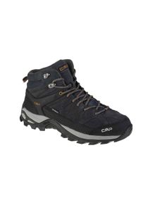 Buty trekkingowe męskie CMP Rigel Mid. Zapięcie: sznurówki. Kolor: wielokolorowy, czarny, niebieski, szary. Materiał: skóra, syntetyk, tkanina, materiał. Szerokość cholewki: normalna