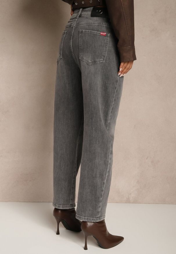 Renee - Szare Jeansy Mom Fit High Waist Ralineva. Stan: podwyższony. Kolor: szary. Styl: elegancki