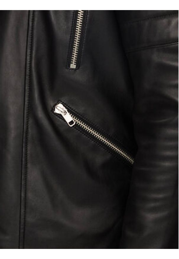 Serge Pariente Kurtka skórzana Gladiator Czarny Regular Fit. Kolor: czarny. Materiał: skóra