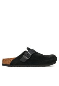 Birkenstock Klapki Boston Braided 1030497 Czarny. Kolor: czarny. Materiał: skóra, zamsz
