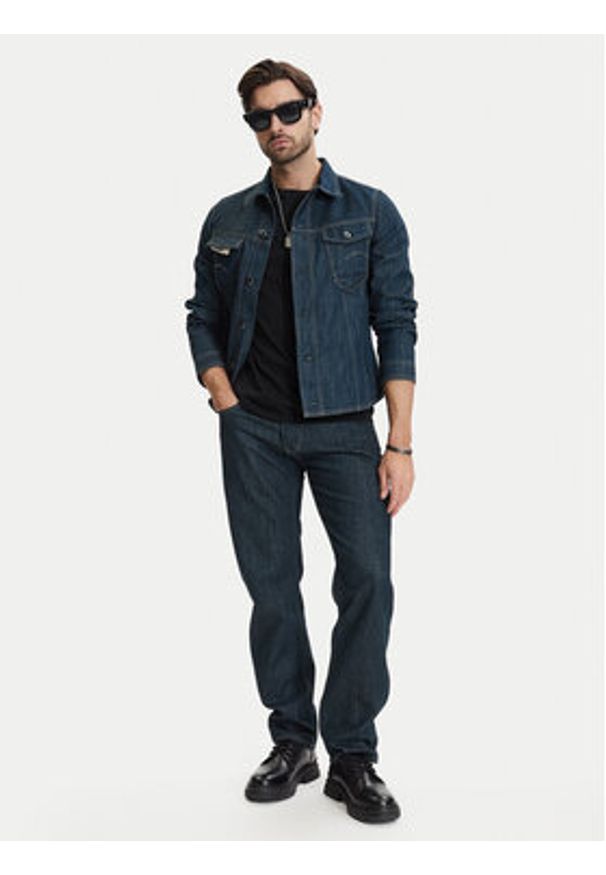 G-Star RAW - G-Star Raw Kurtka jeansowa 3D Dart D28418-E358 Granatowy Regular Fit. Kolor: niebieski. Materiał: bawełna